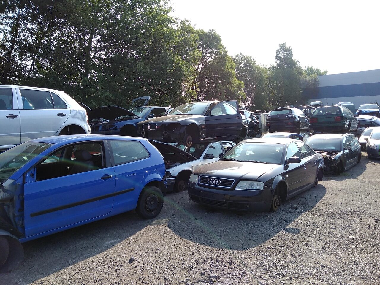 A car that has been in an accident.