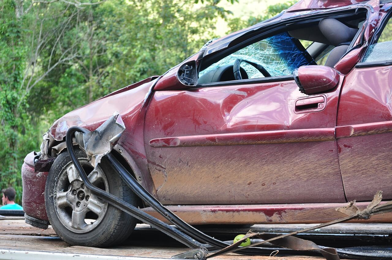 A car that has been in an accident.